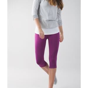 Lululemon In The Flow Crop II Heathered Regal Plum 6